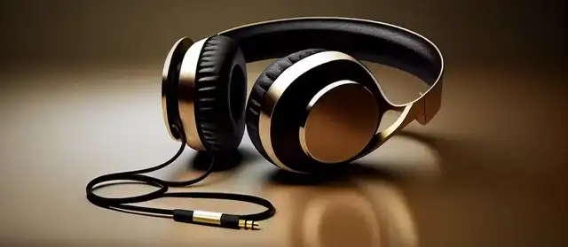 Um fone de ouvido em uma mesa. Fones de qualidade são essenciais para ouvir Música em Alta Definição